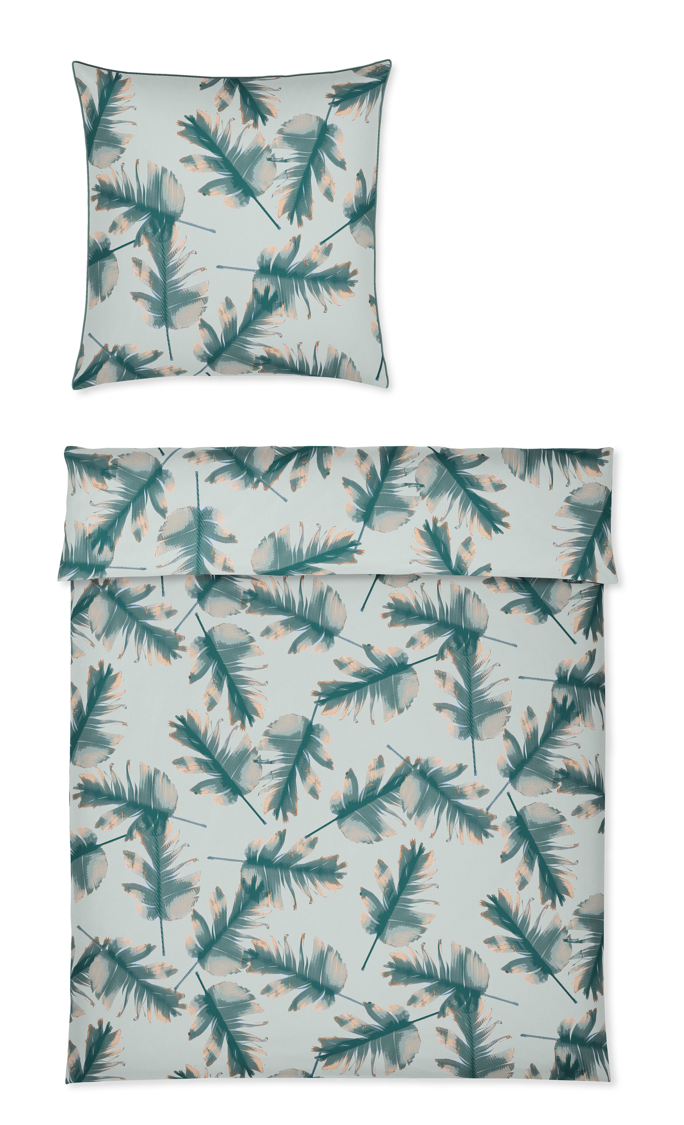 Bettwäsche CALATHEA ca. 135x200cm in Farbe Grün gemustert