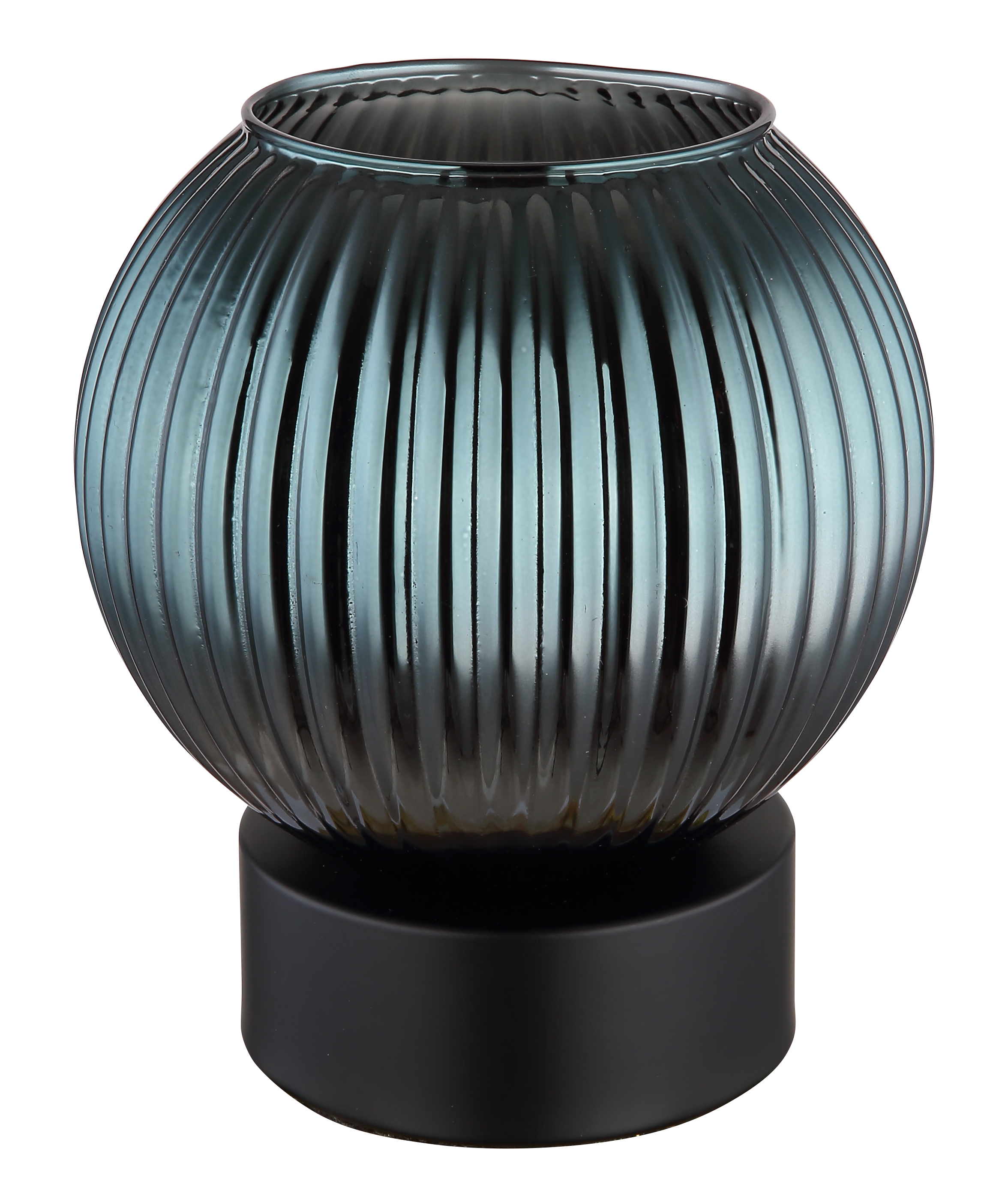 Tischleuchte Durchm: ca.15 cm in Metall schwarz matt/Glas