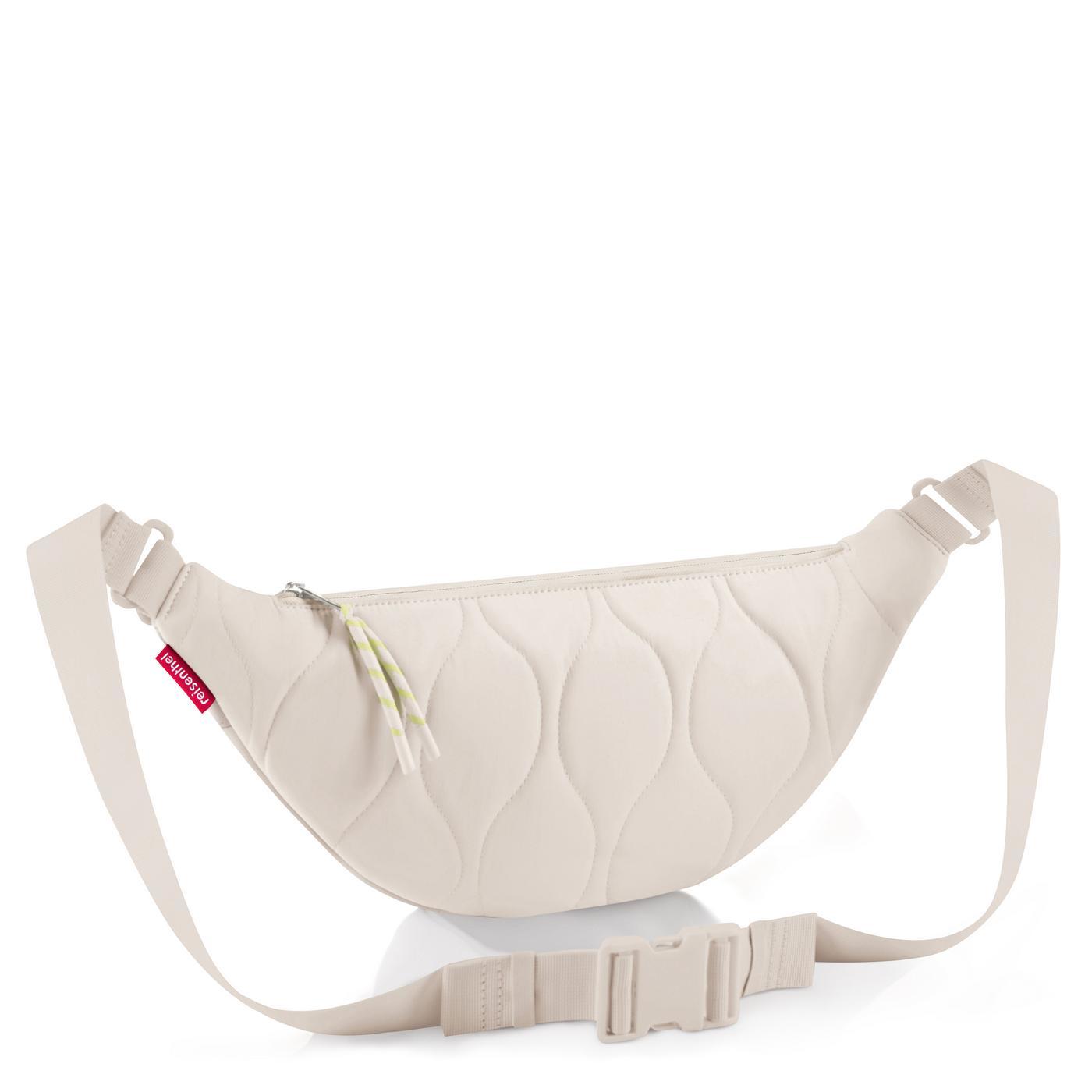 Reisenthel CITY BELTBAG MAKRAMEE in Farbe puffer stone, taillierte tasche, riemen bauchtasche, quilted, lilafarbene zierkordel