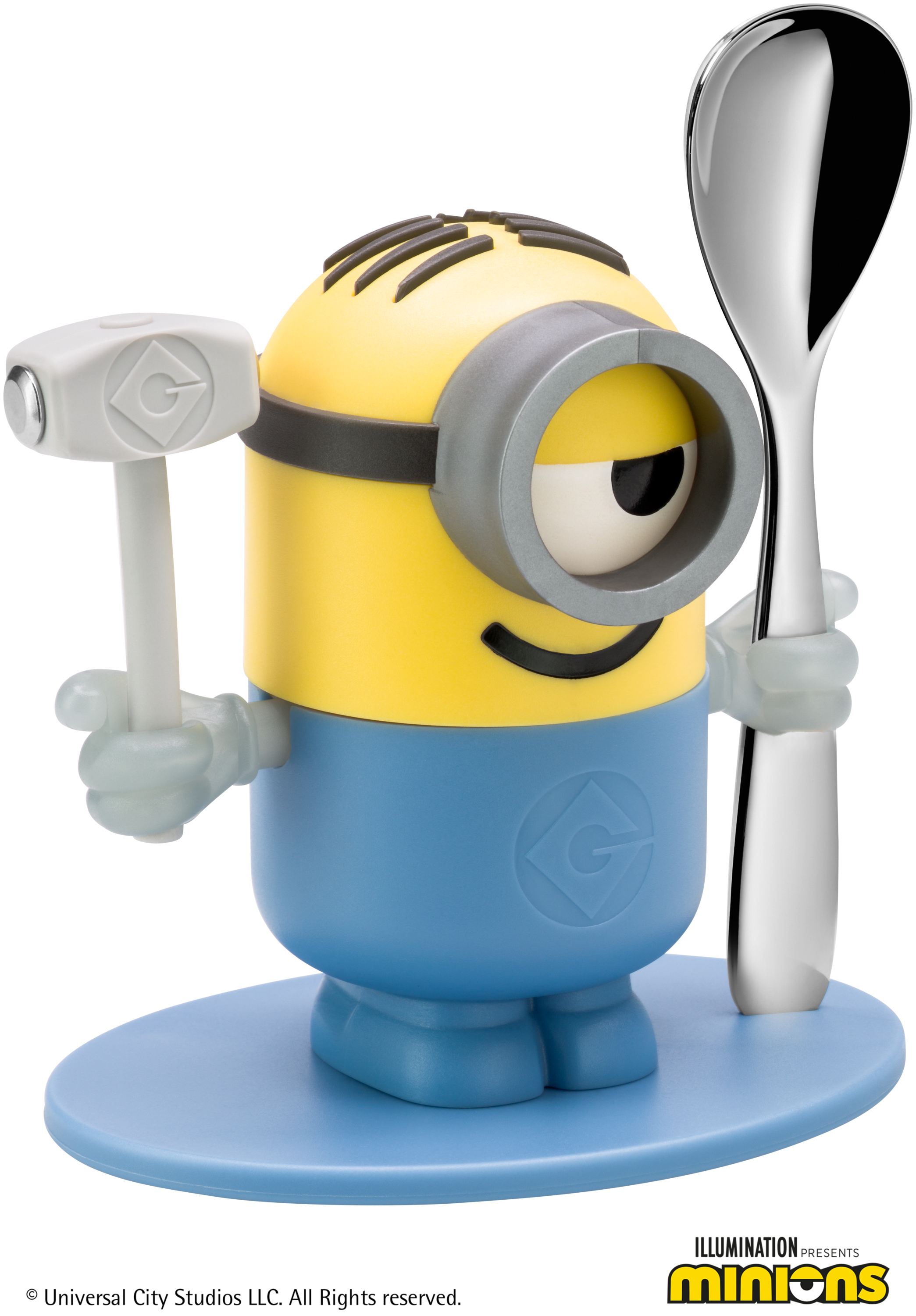 WMF Eierbecher Minions® mit Löffel in blau