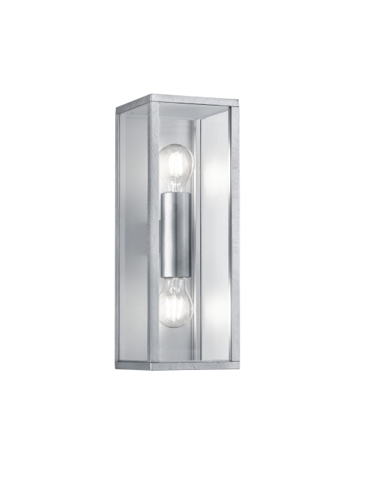 Trio Wandleuchte GARONNE in zinkfarbig, Glas transparent klar