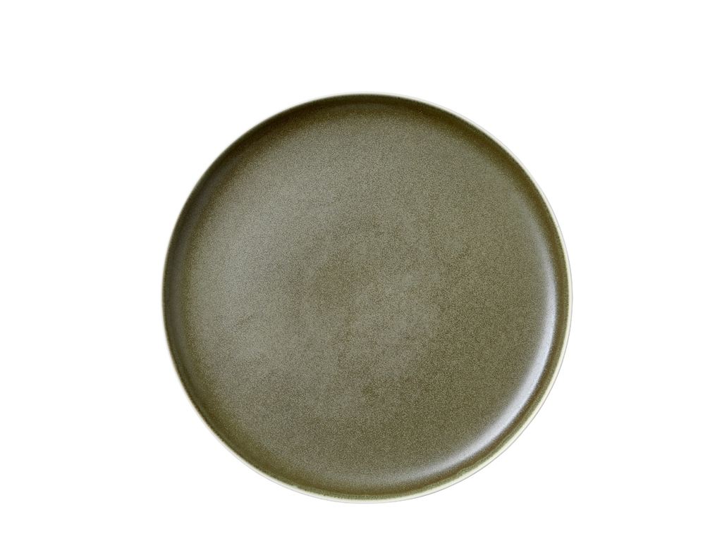 F&H Speiseteller STUDIO ROUND NORTH in Farbe Matte white/Matte moss