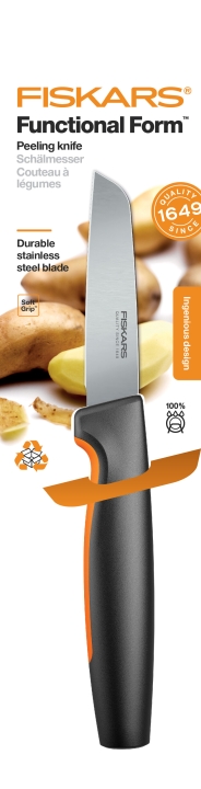 Fiskars Schälmesser gerade Klinge FUNCTIONAL FORM 26cm in Farbe Black/Orange