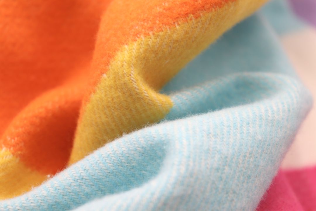 Biederlack Decke ca. 130x170cm in Farbe Nizza Stripe, Baumwolle, Stoff, mehrfarbig, Textil, Farbverlauf