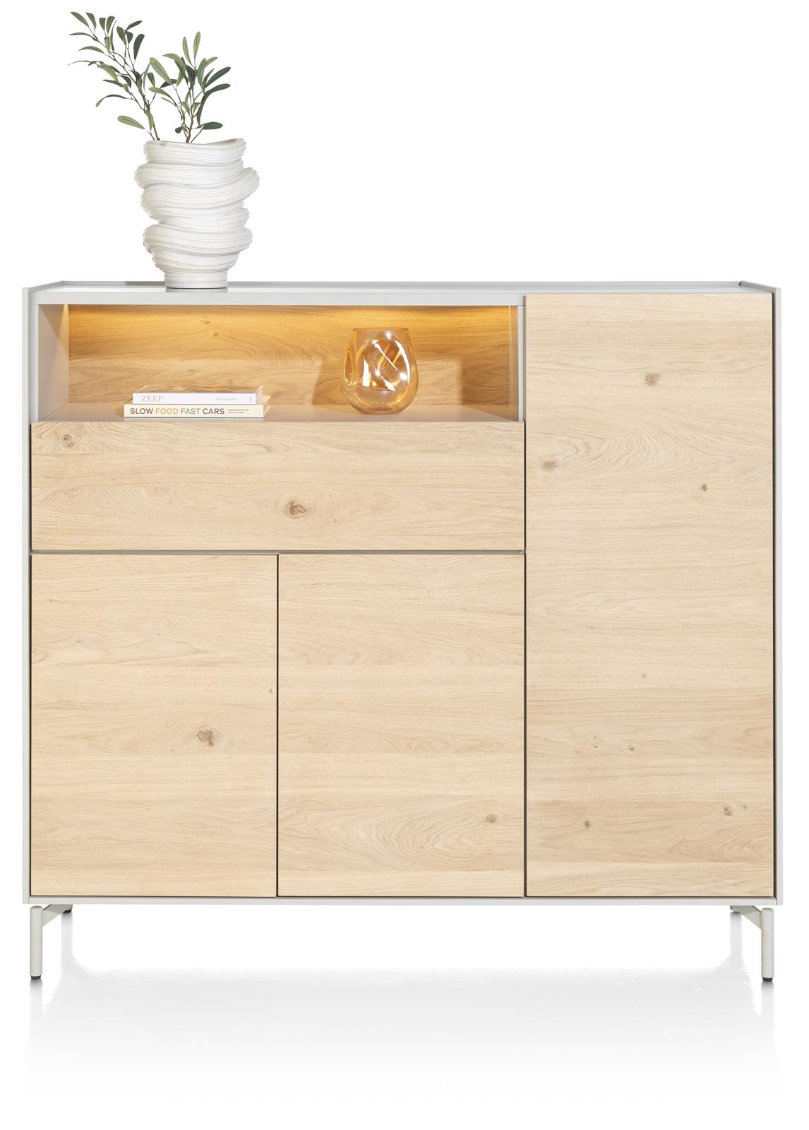 XOOON Highboard NIORA ca. B148 H135 T42 cm in Eiche natur furniert