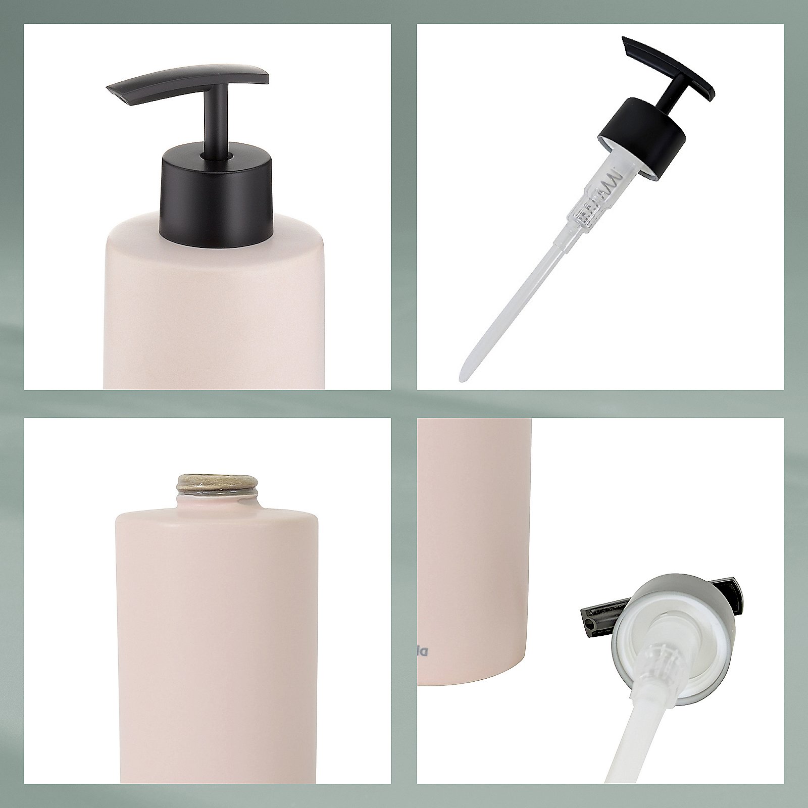 Kela Seifenspender MATSI in Farbe wolkenrosa, Sinken, Waschbeckenhahn, Dolch, Messer, Waffe