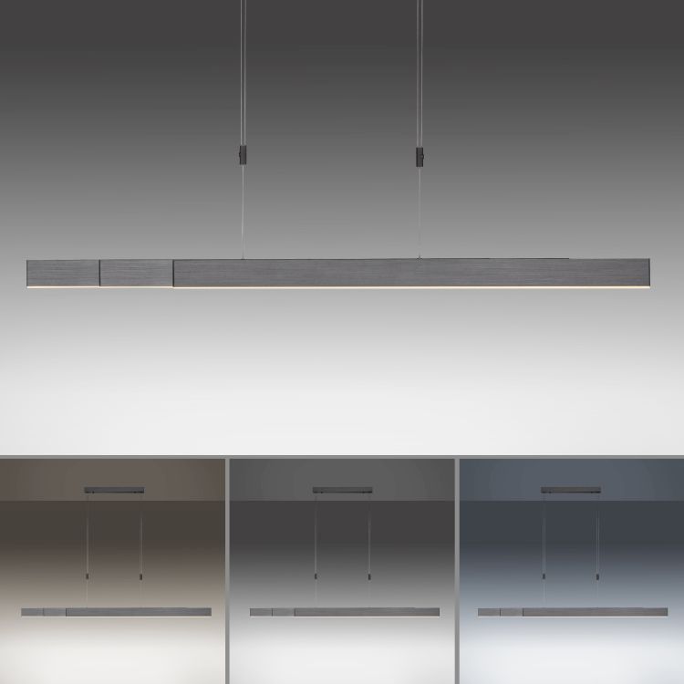 Paul Neuhaus LED-Pendelleuchte PURE MOTO 3-flammig in Farbe platin Paul Neuhaus LED-Pendelleuchte PURE MOTO 3-flammig in Farbe grau
