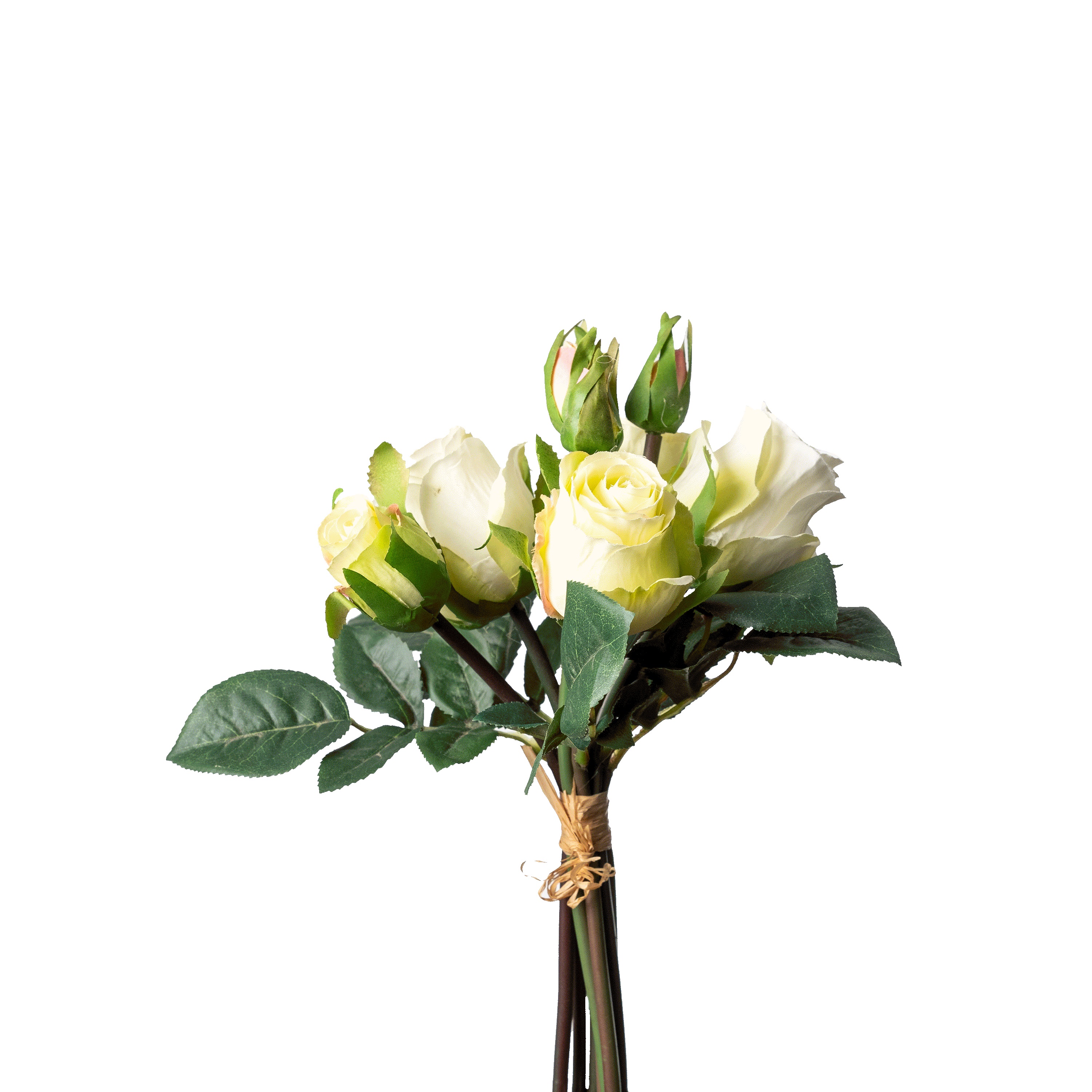 Flower Manufaktur Rosenbund ca. 28cm in Farbe Creme/Grün