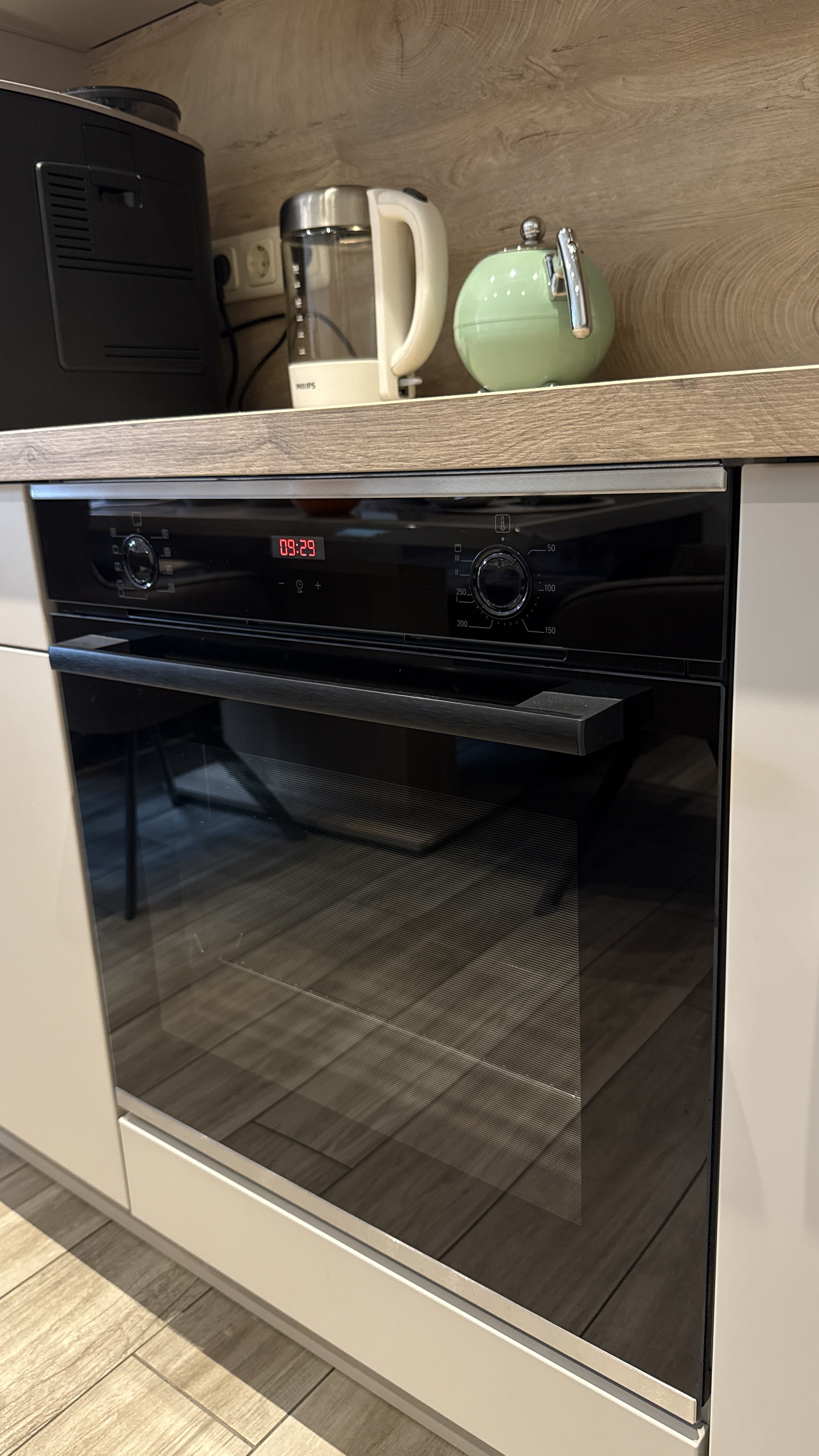 Ofen, Einbau-Backofen, schwarzglas, digitalanzeige, Küchengerät
