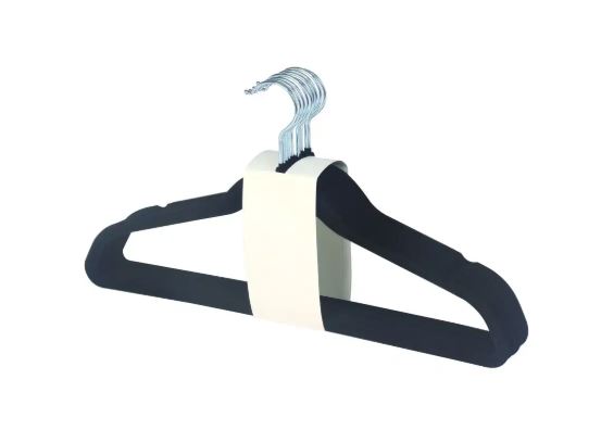 Kleiderbügel 10er-Set HOMELIV in Farbe schwarz, Kleiderbügel, Bügel, Kleiderhaken, Halterung, Halterung aus Schaum