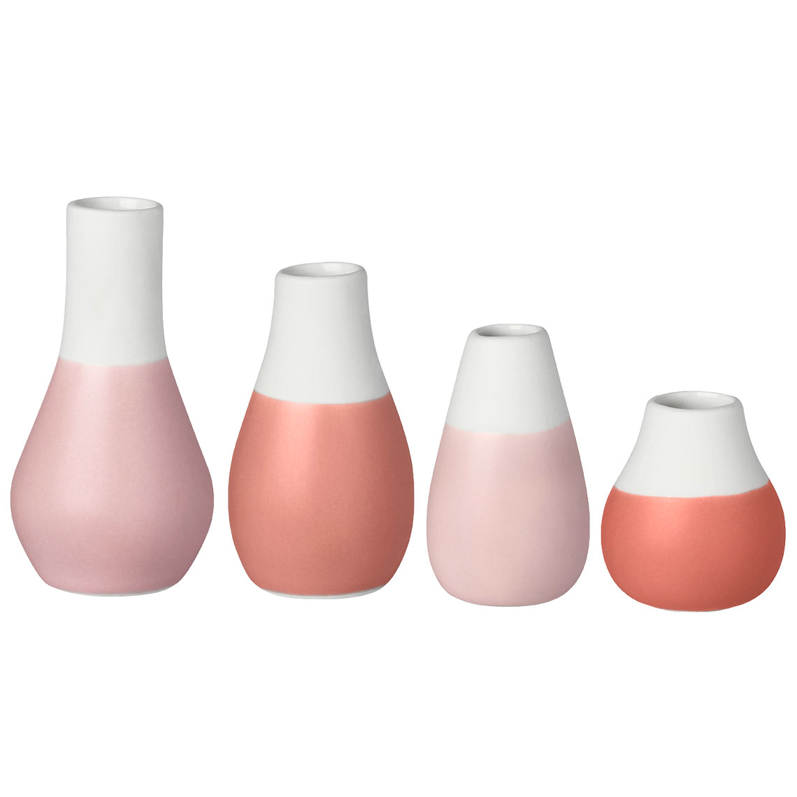 Räder Mini Pastellvasen 4er-Set, Vasen, Keramik, Mehrfarbig, Küchenzubehör, Deko-Vasen