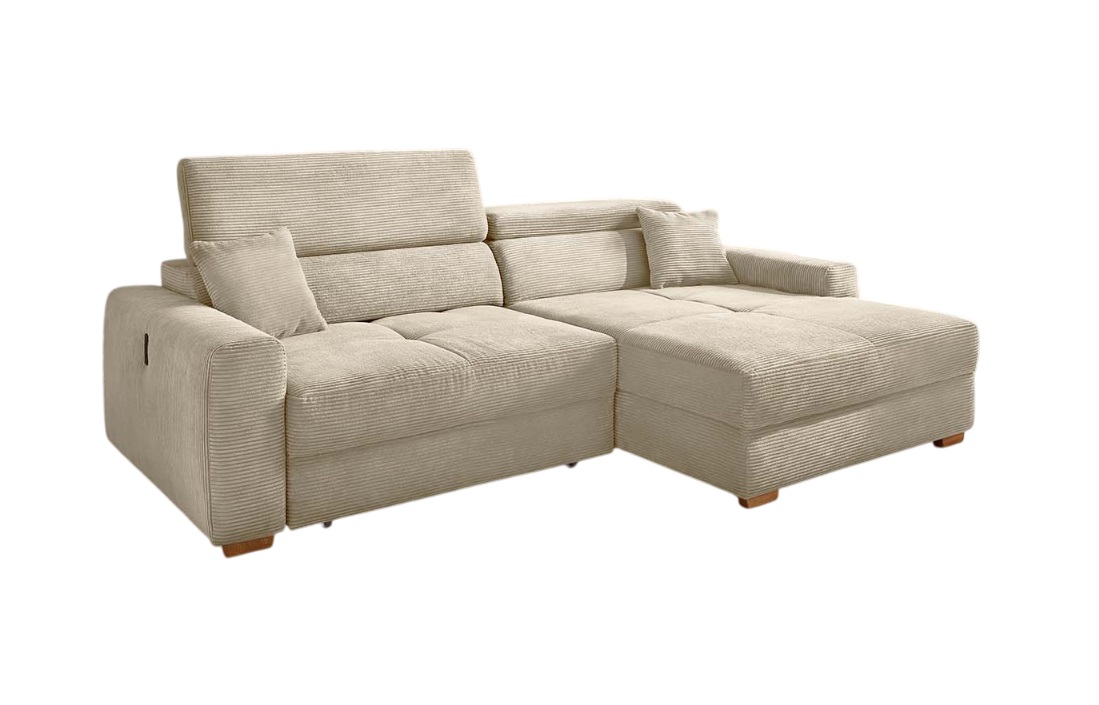 Wohnlandschaft Slider ca. 277x187 Grau JOB Wohnlandschaft SLIDER ca. 277x187cm in Stoff Cord light greige, Moebel, Couch