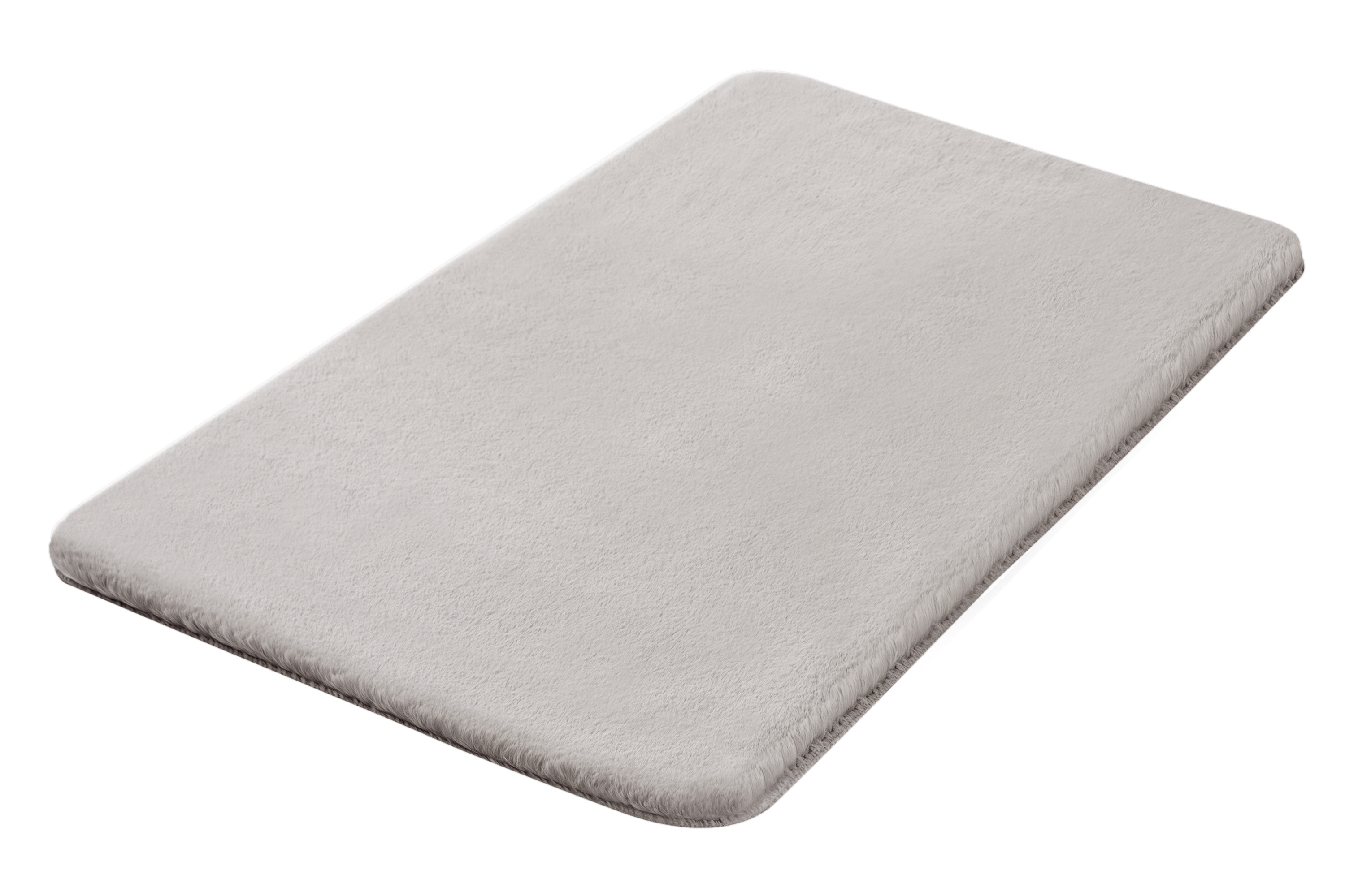 Kleine Wolke Badteppich CONY ca. 60x100cm in Farbe Silbergrau, Matte, Teppich, Felltextur, grau, Rutschfest, Matte, Teppich, Flauschig, Grau, Bodenbelag