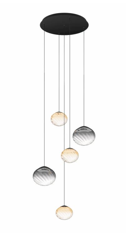 Eglo Leuchten Hängeleuchte PANTOJA in schwarz/amber, Lampe, Kronleuchter