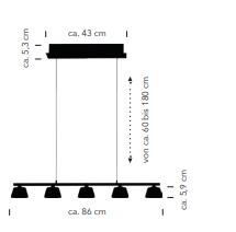 B-Leuchten Pendelleuchte JANE in Champagner, Diagramm, Handlung, Messungen