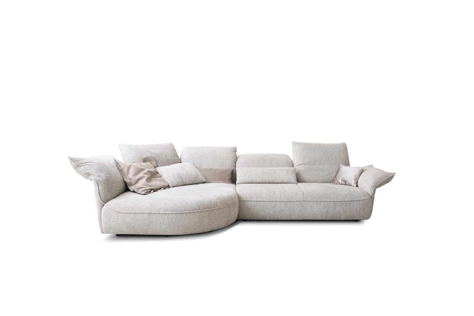 Koinor Polstergruppe ABBY ca.154x330 cm in Stoff Venga silbergrau , Wohnlandschaft, Sofa, Samtweich, Beige, Kissen