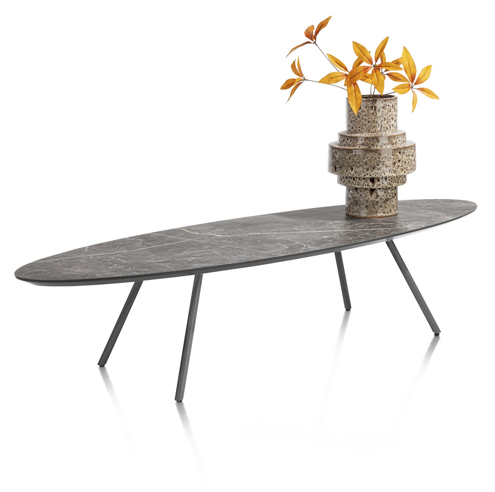 XOOON Couchtisch NIORA ca. B50 H32 T150 cm in Tischplatte Marmorlook 