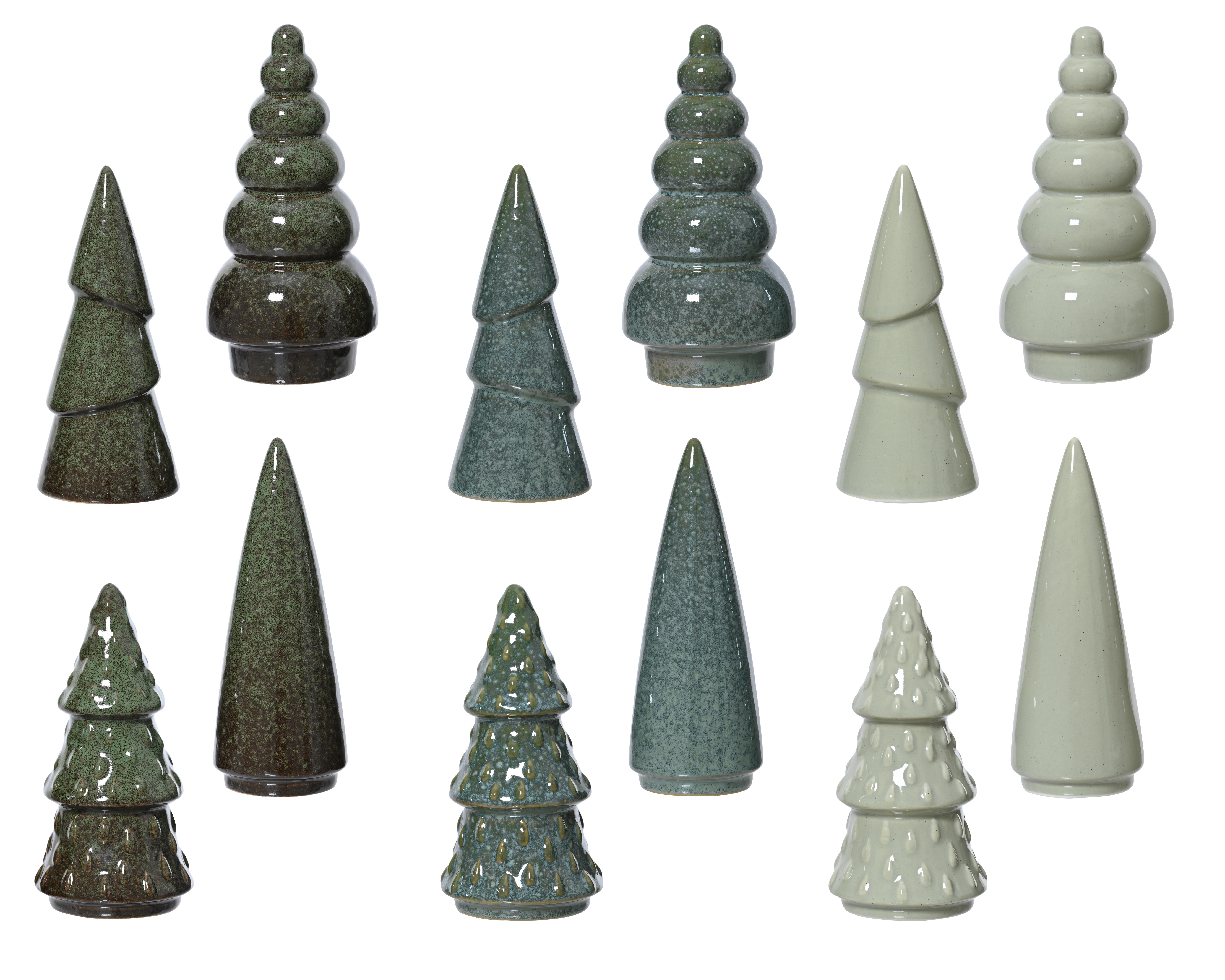 Kaemingk Baum Porzellan 600174 in sortiert Höhe ca. 15.6cm, Schach, Spiel, Kegel