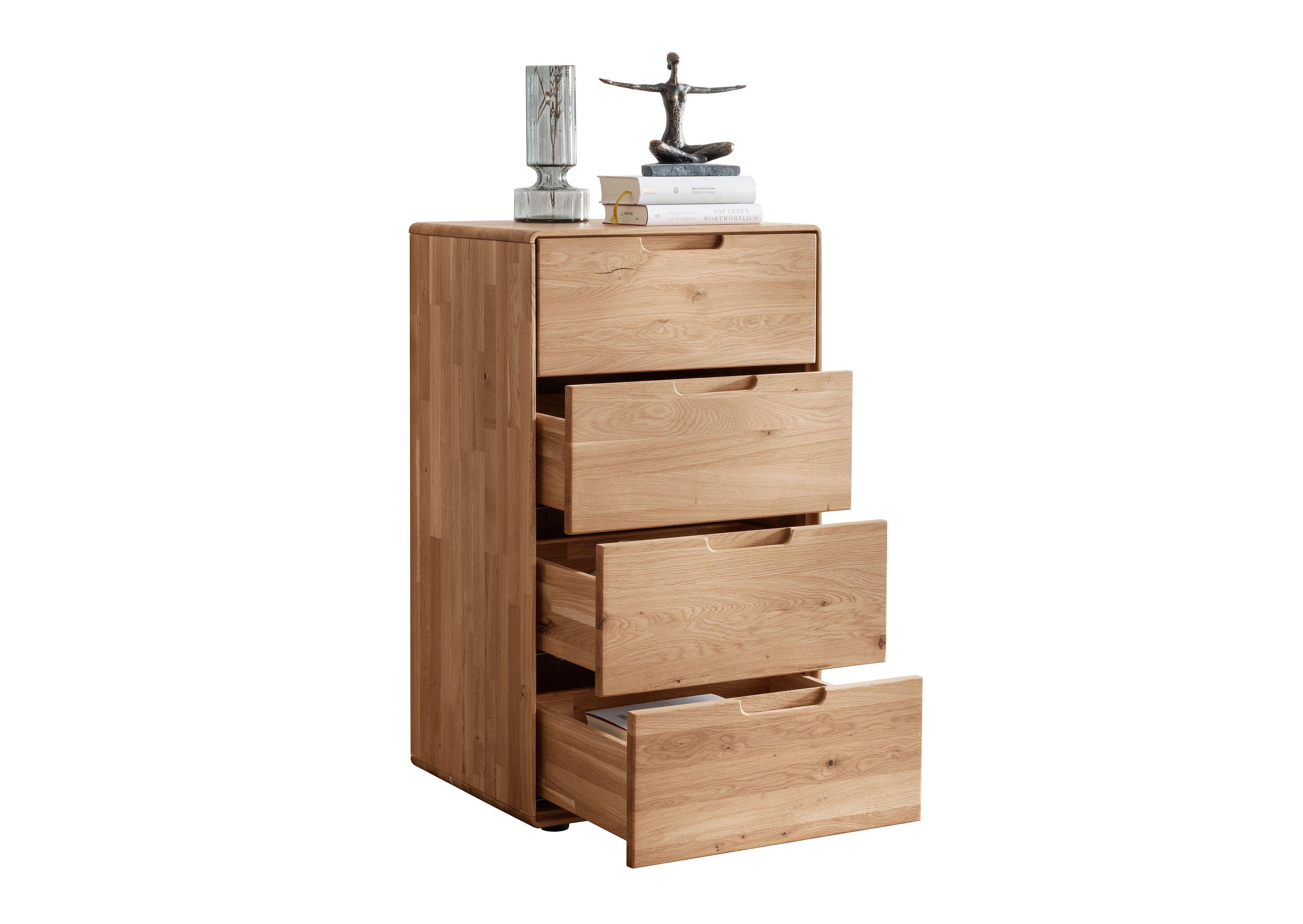  // Kommode IV // Wildeiche massiv geölt // ca. B51 H91 T40 cm // 4 Schubladen mit Soft-Close Funktion // abgerundete Kanten, Nachttisch, Holzkommode, Schubladen, Massivholz, Wohnzimmermöbel