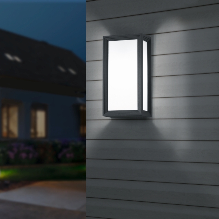 Trio LED-Wandleuchte TIMOK 1-flammig in Farbe anthrazit, Glas Kunststoff weiß