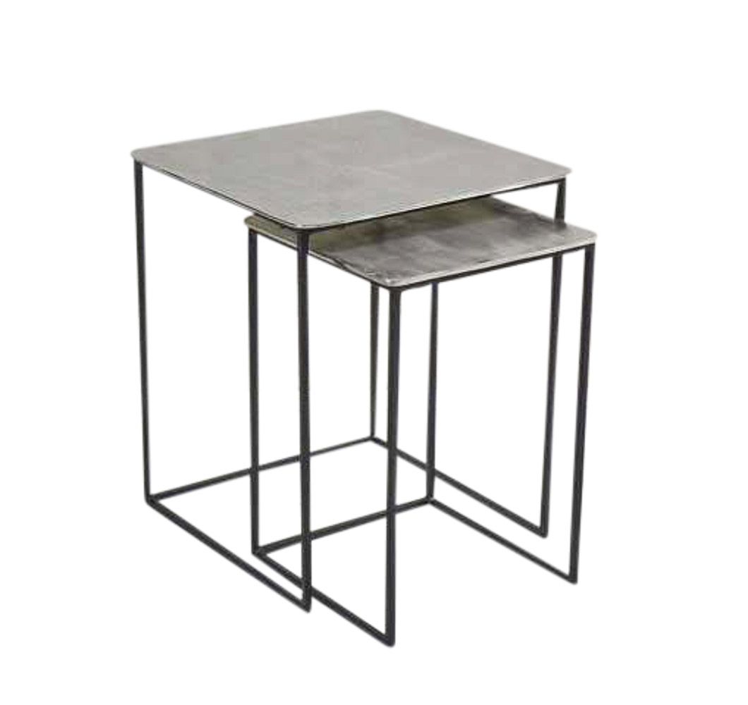 L.C. Wholesaler Tisch 35x35x50cm klein in Alu/Metall schwarz