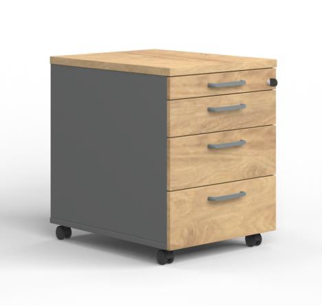Rollcontainer E10 in Holzfarben Nowy Styl