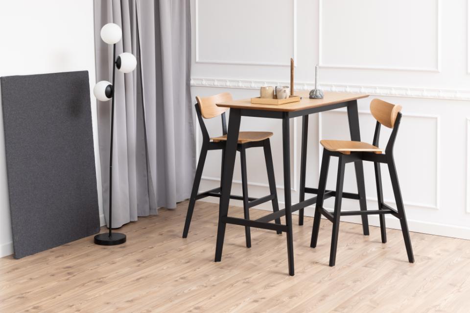 Actona Barhocker ROXBY in Sitz Eiche Nachbildung/Gestell Eiche Nachbildung schwarz