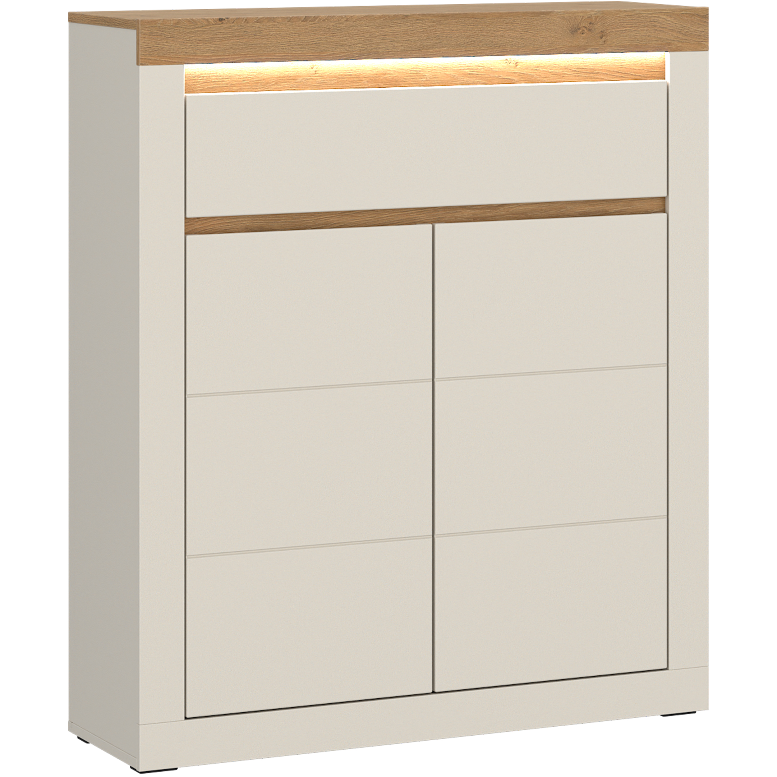 Sideboard NAXXAR GARDEROBE ca. B94,2 H113,5 T34,6 cm in Cashmere/Stone Eiche, Moebel, Kabinett, Anrichte, Schrank, Briefkasten