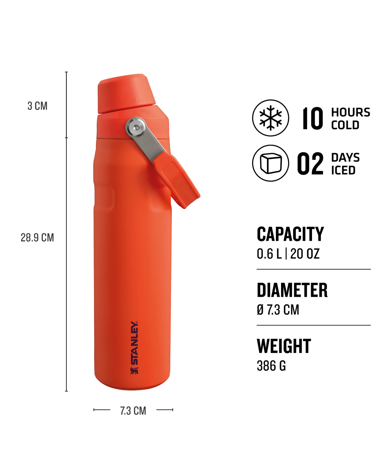 Stanley Aerolight™ IceFlow™ Water Bottle Fast Flow in Farbe Tigerlily