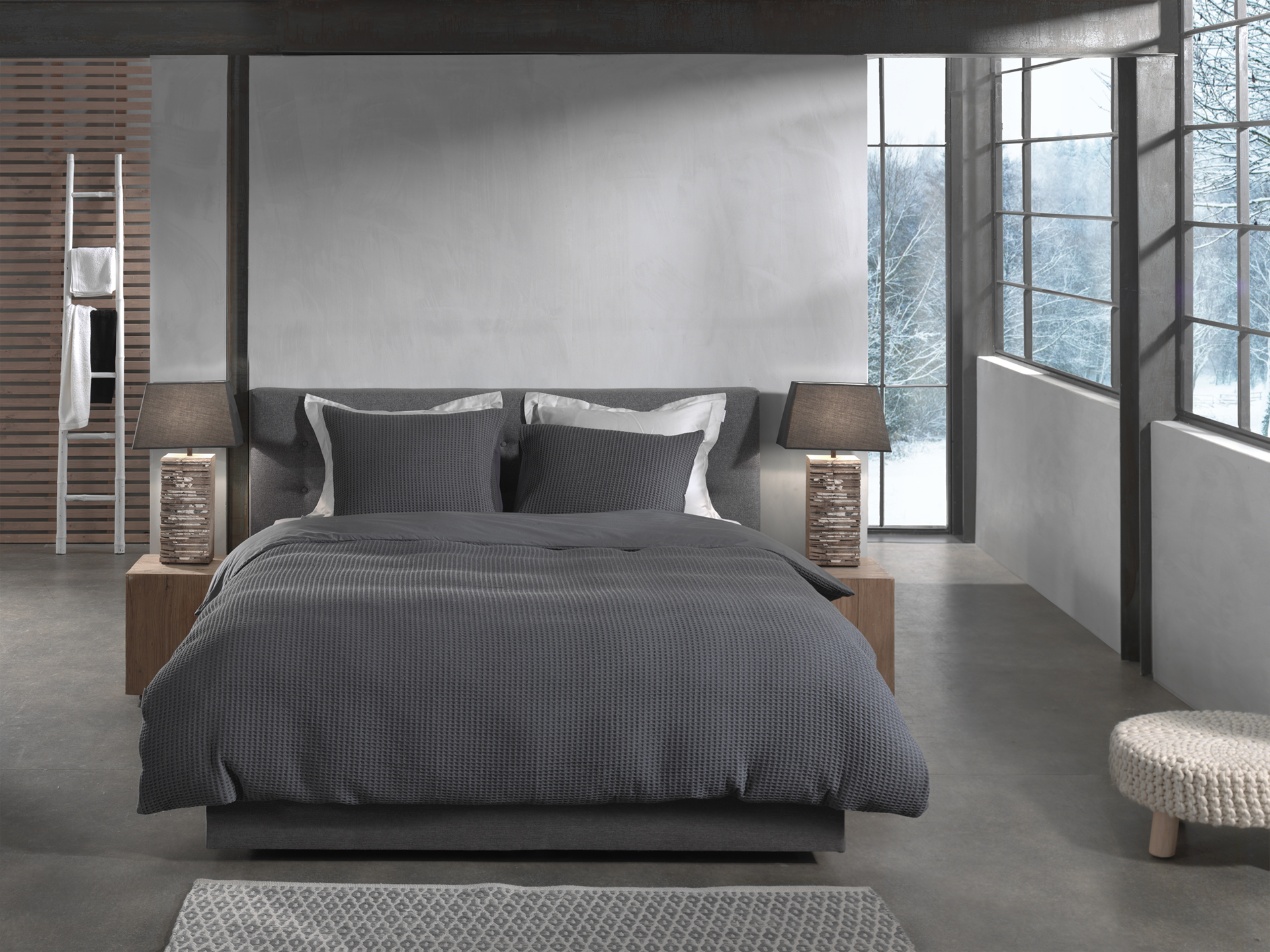Bettwäsche ca. 155x220cm VAFALA in Grau Heckettlane Bettwäsche ca. 155x220cm in Farbe Steel-Grey