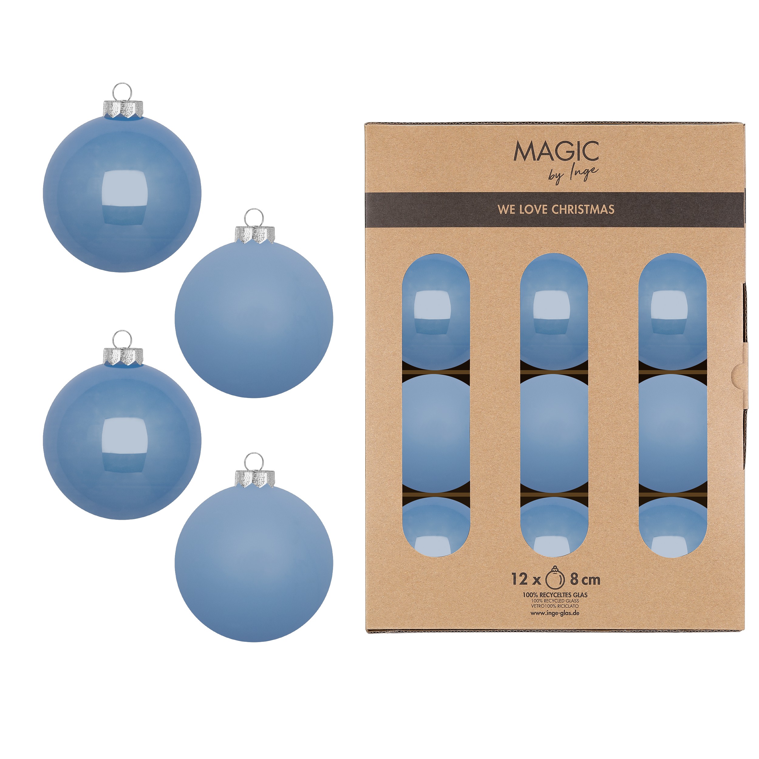 Kugel 8cm in Farbe Airy Blue (), Sphäre