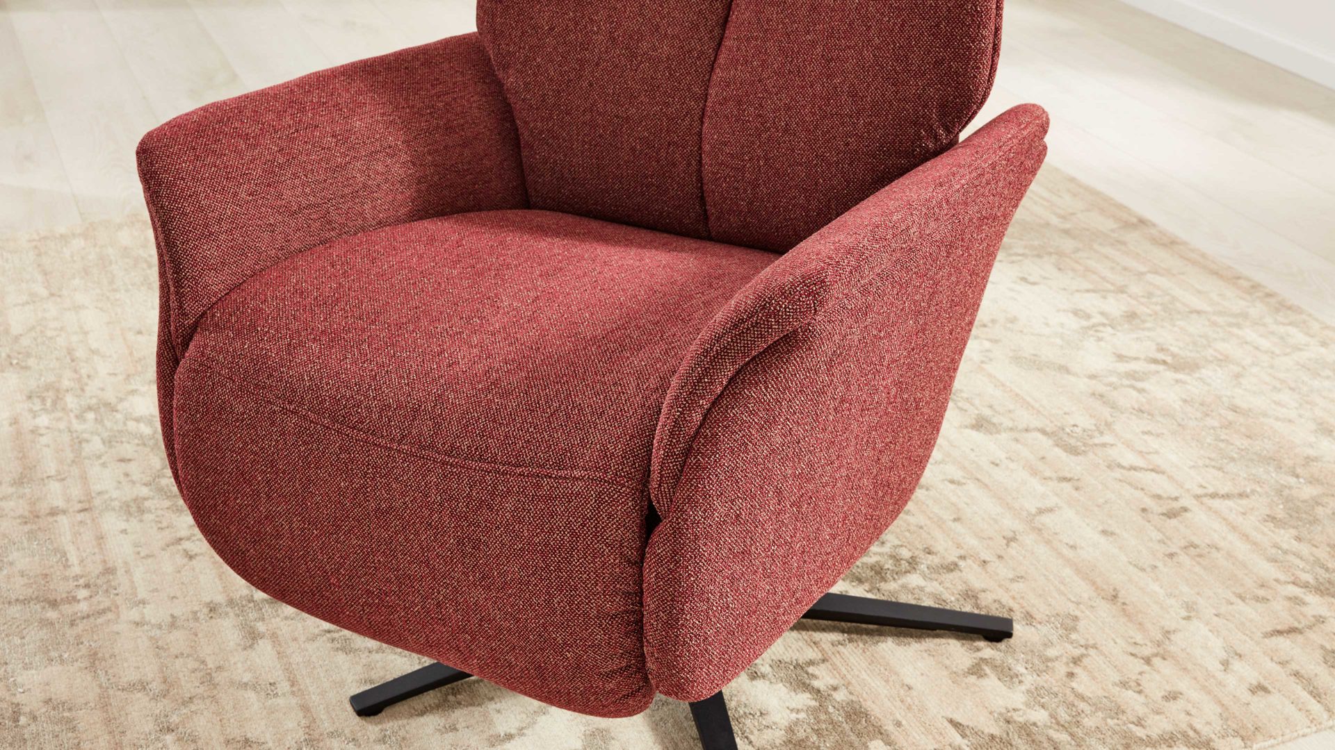 Interliving Relaxsessel, manuell IL-4560 in Stoff Melange chianti/Sternfuß anthrazit 