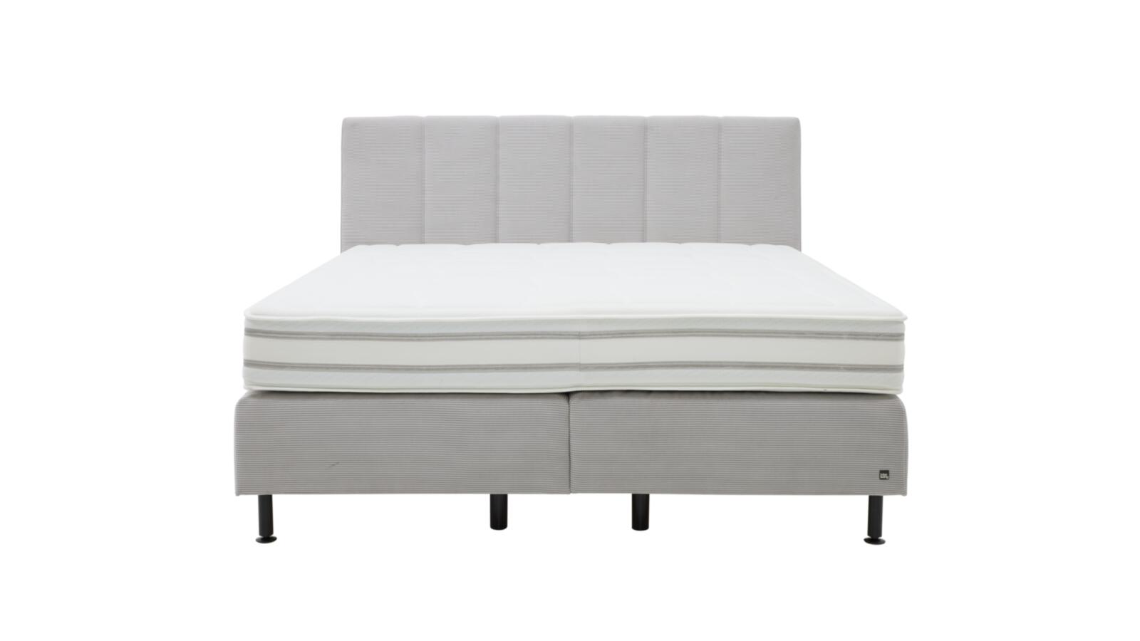 Interliving Boxspringbett IL 1418 ca. 180x200cm in Stoff Feincord silver