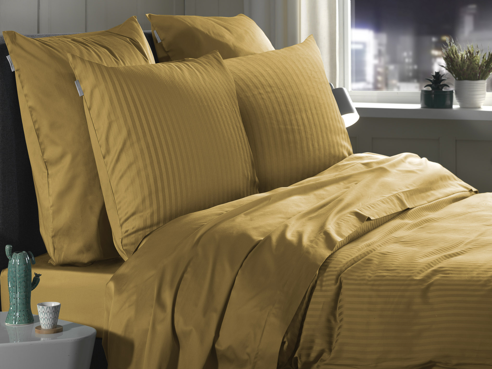 Heckettlane Bettwäsche ca. 200x200cm in Farbe Amber-Gold
