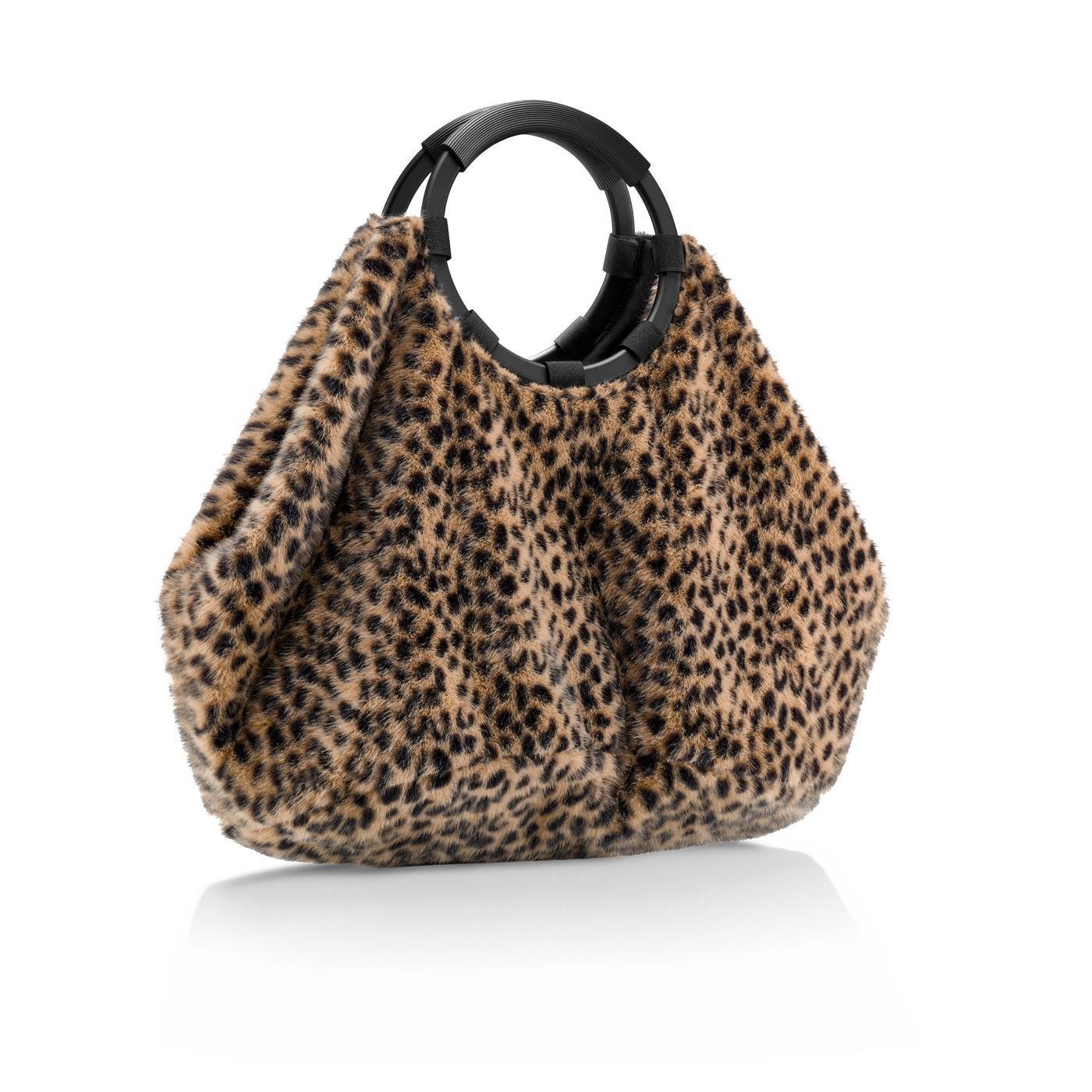 Reisenthel LOOPBAG HOBO in Farbe leo fake fur, Tasche, Leo-Muster, Felloptik, Henkeltasche, Rundgriffelauftritt