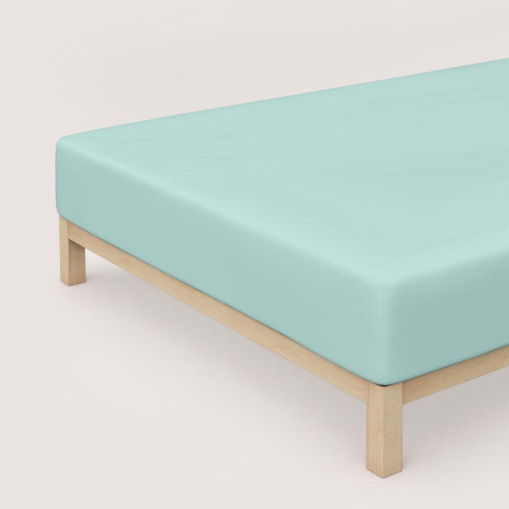 Schlafgut Pure Boxspring Spannbettlaken ca. 120x200-130x220cm in Farbe Petrol Light
