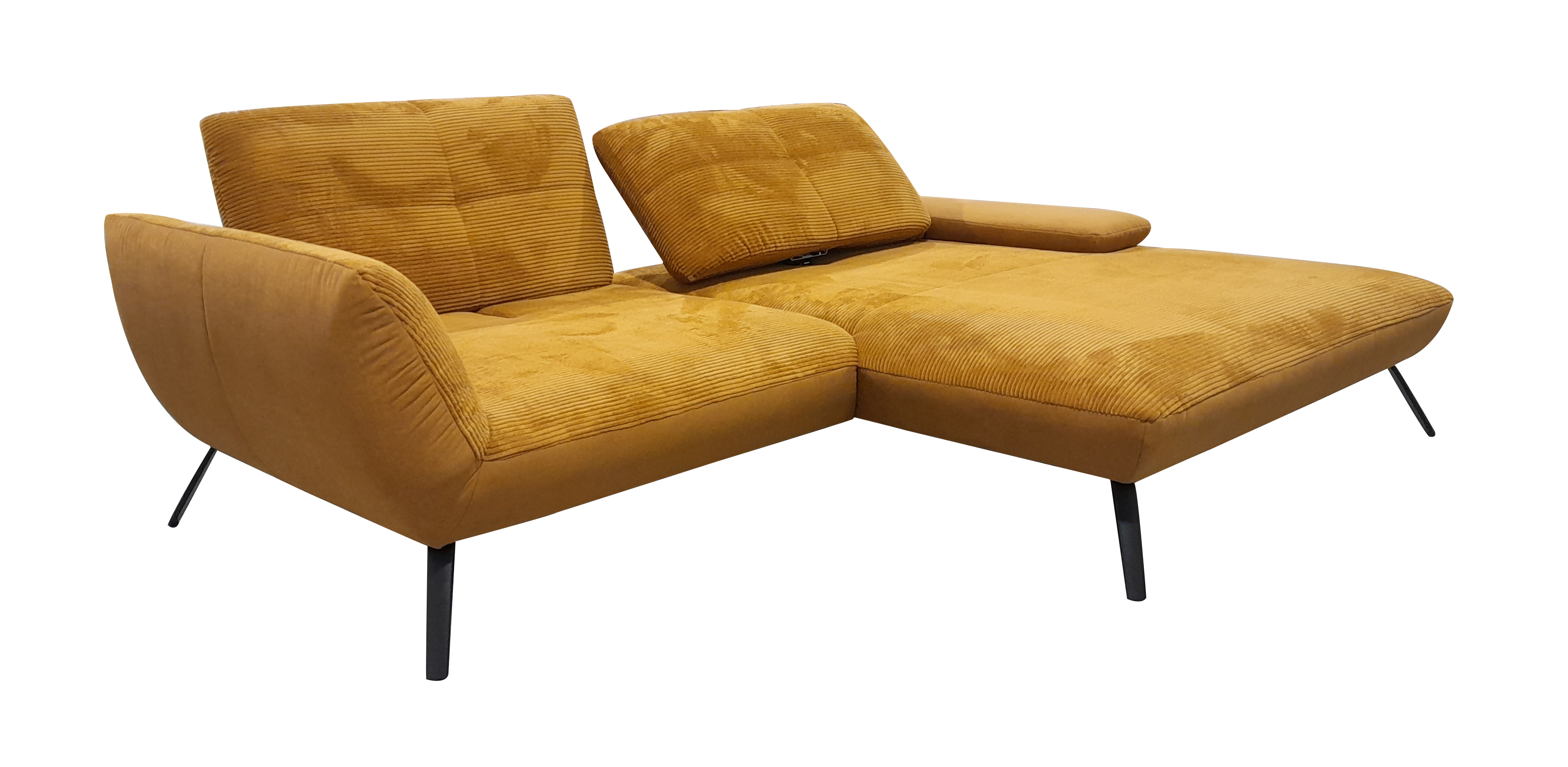 Poco Polstergruppe DOVER PLUS in LINCOLN / Lincoln mustard 01, Sofa, Sofa-Lektion, Sessel-Modul, Chaise longue, Corduroy