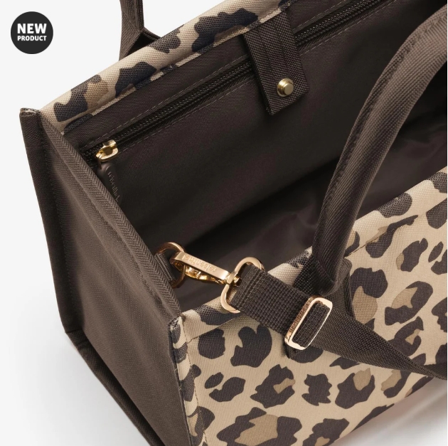 Reisenthel DAILY SHOPPER XS in Farbe leo macchiato, Tasche, Umhängetasche, Leoparden-Print, Kunstleder, Goldene Hardware