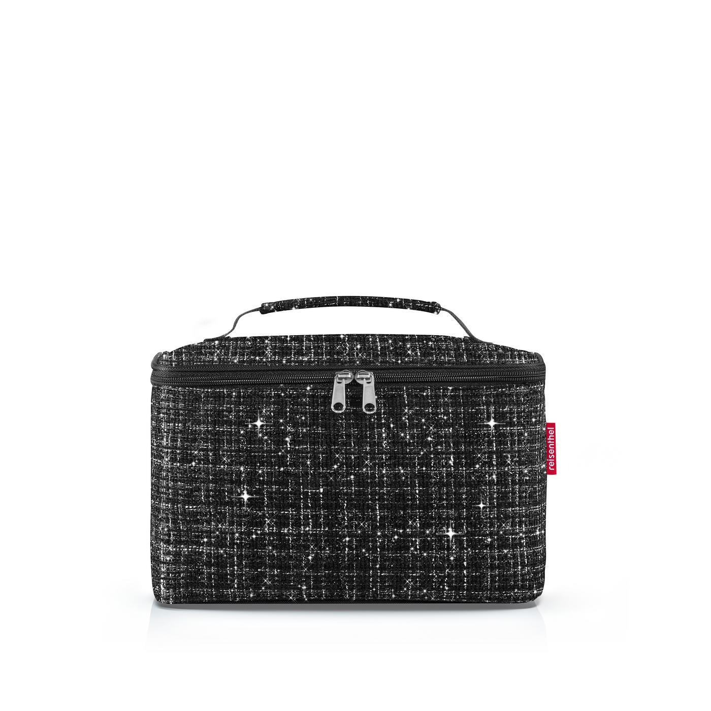 Reisenthel COSMETIC CASE in Farbe bouclé black, Make-up Täschchen, Kosmetik-Etui, Glitzer-Muster, Reißverschluss, Tragegriff