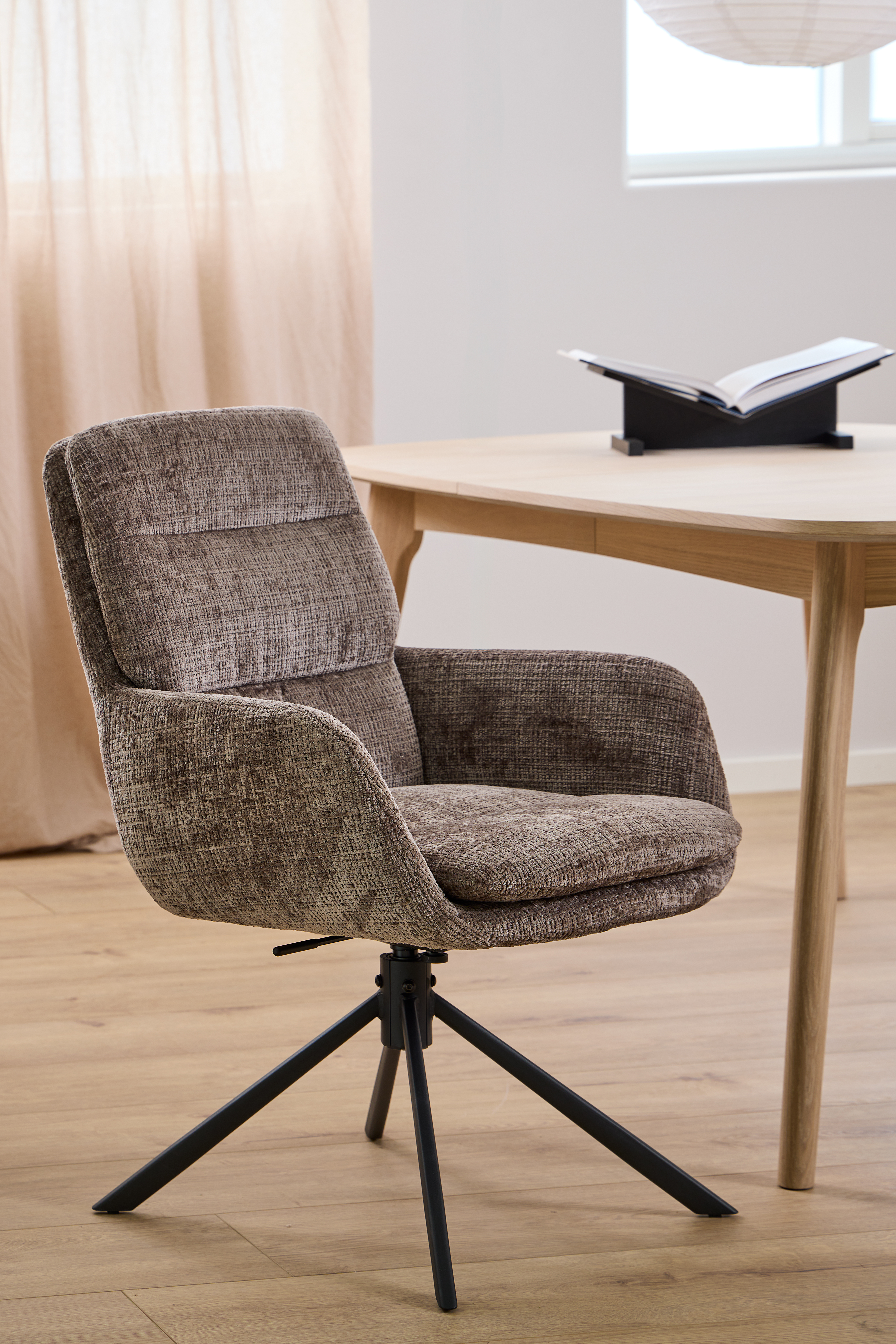 Esszimmerstuhl EDGAR in Stoff Juto dusty brown 24