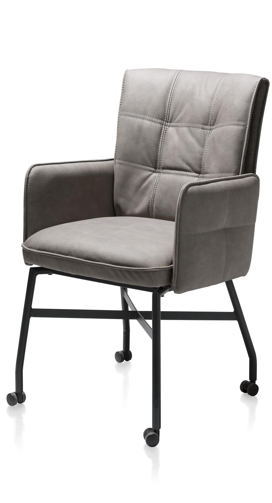Henders & Hazel Armlehnstuhl EDEN ca. B57 H91 T69 cm in Leder/Stoffkombi Taurus grau