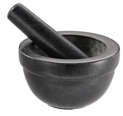 Rösle Granit Mörser mit Stößel 14cm in Farbe schwarz, Mörser, Stößel, Stein, Mahlen, Werkzeug