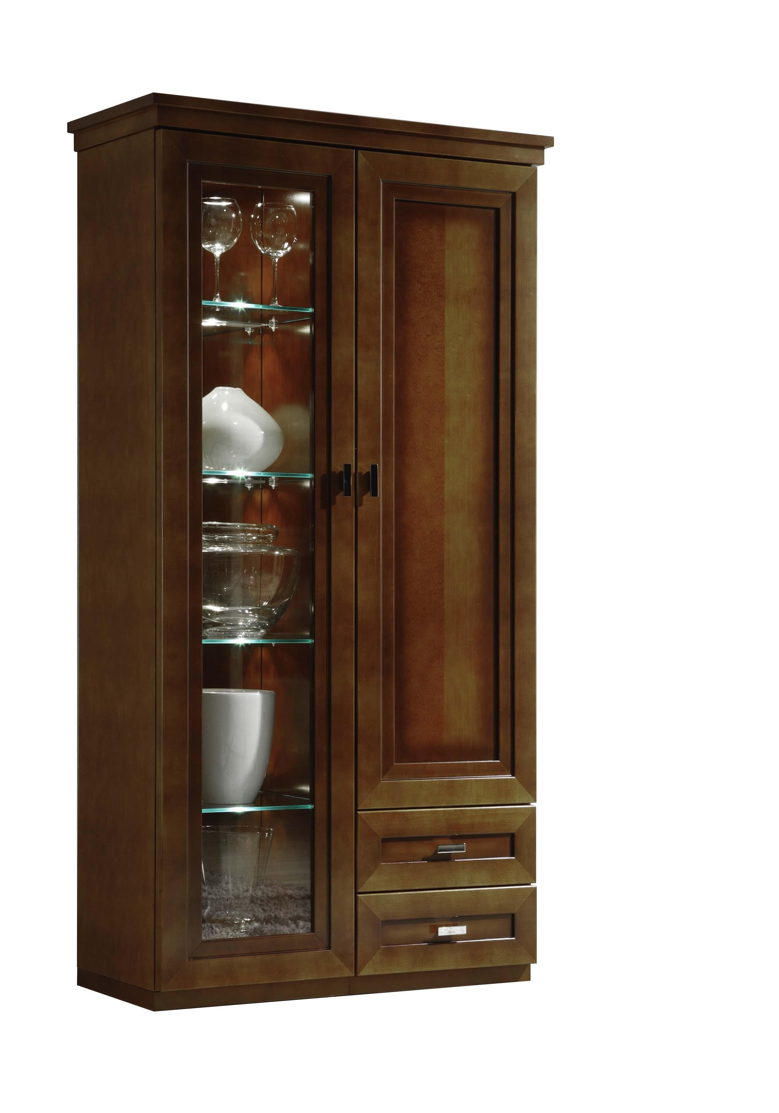 Vitrine Kent, ca. 92 x 187 x 42 cm in Cognac antik