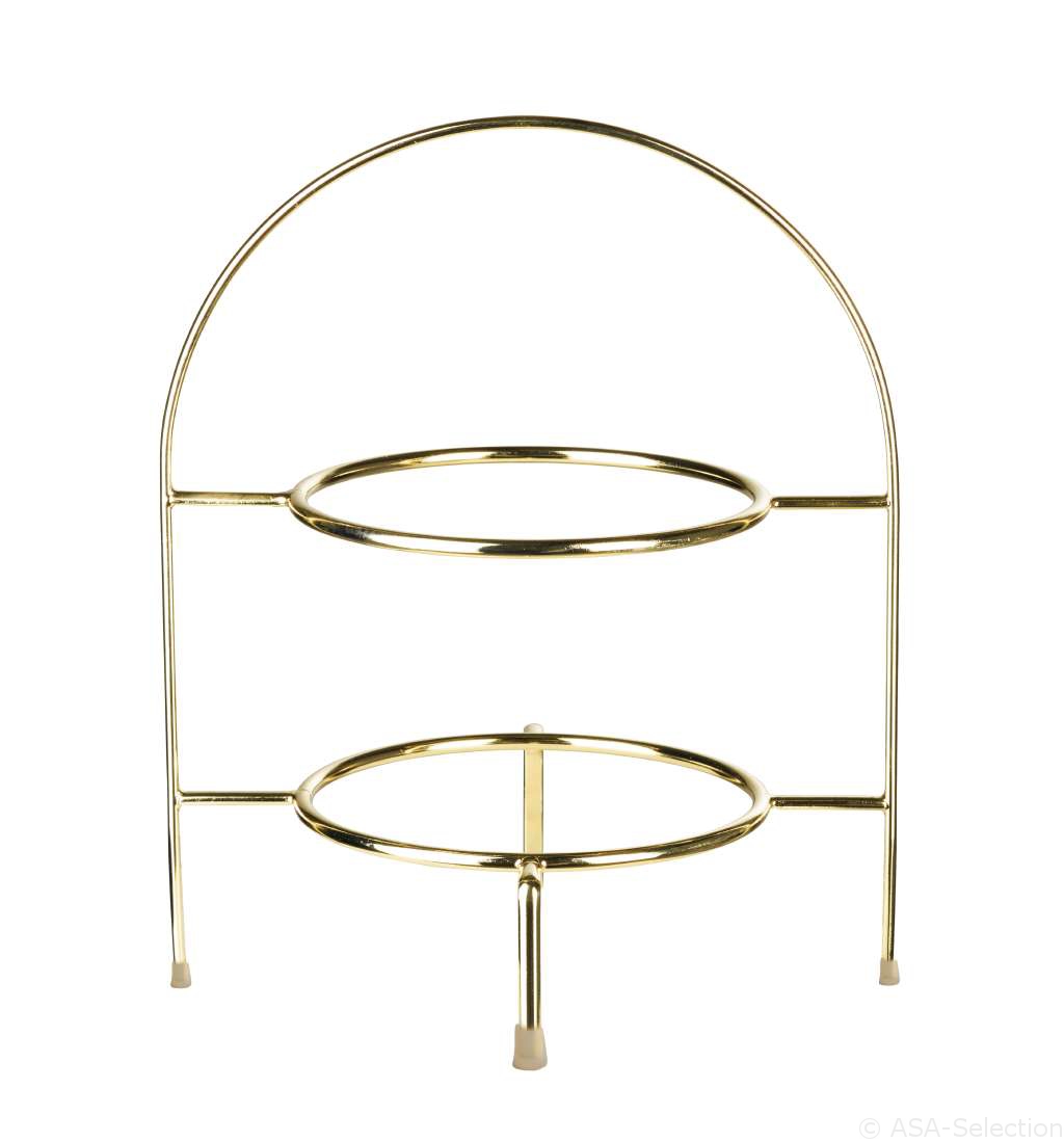 Etagere 2-stufig Atable in Farbe gold