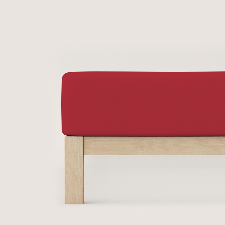 Schlafgut Casual Spannbettlaken ca. 140x200-160x200cm in Farbe Red Deep