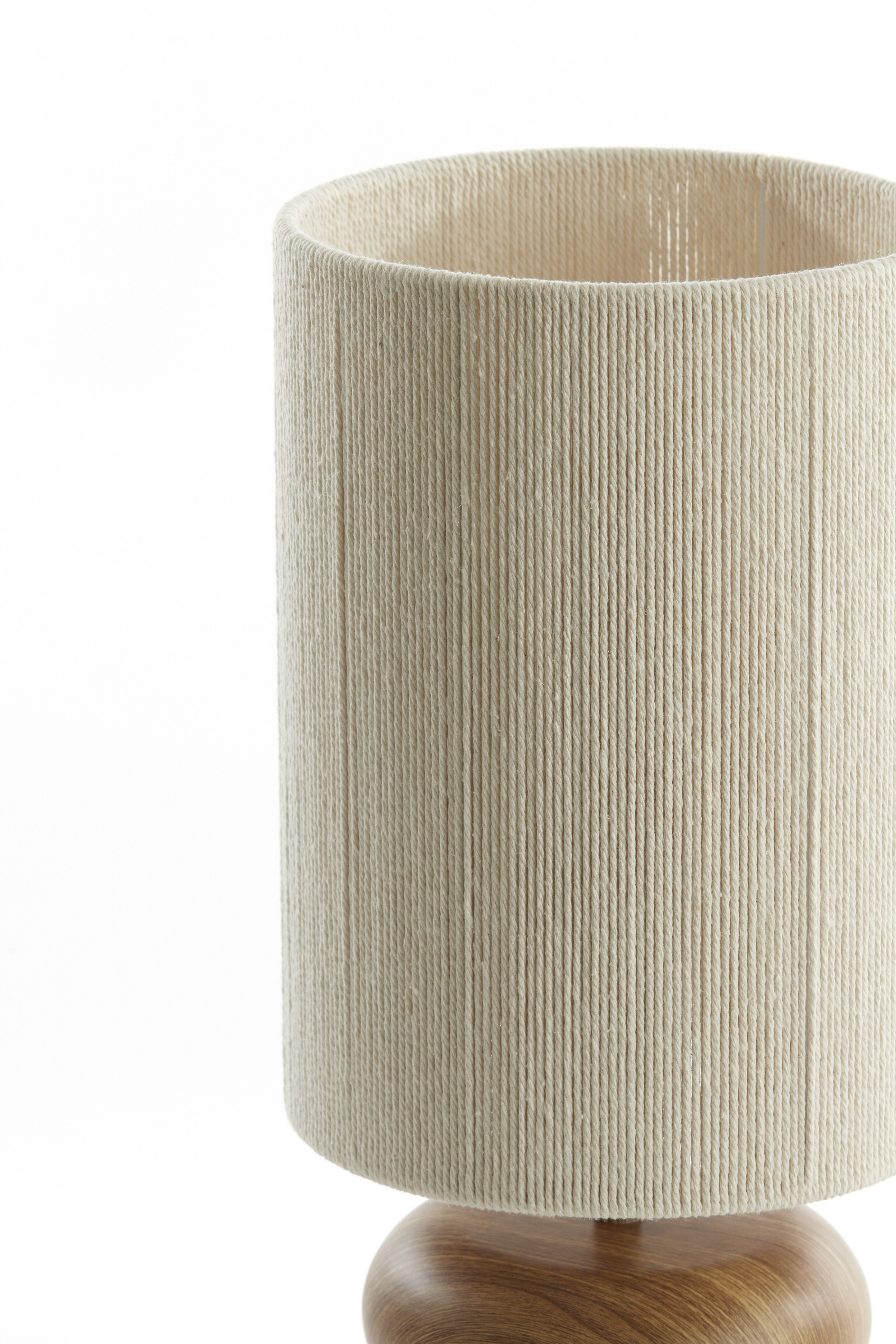Tischleuchte Durchm. 22x51cm in wood Print natur+Rope creme