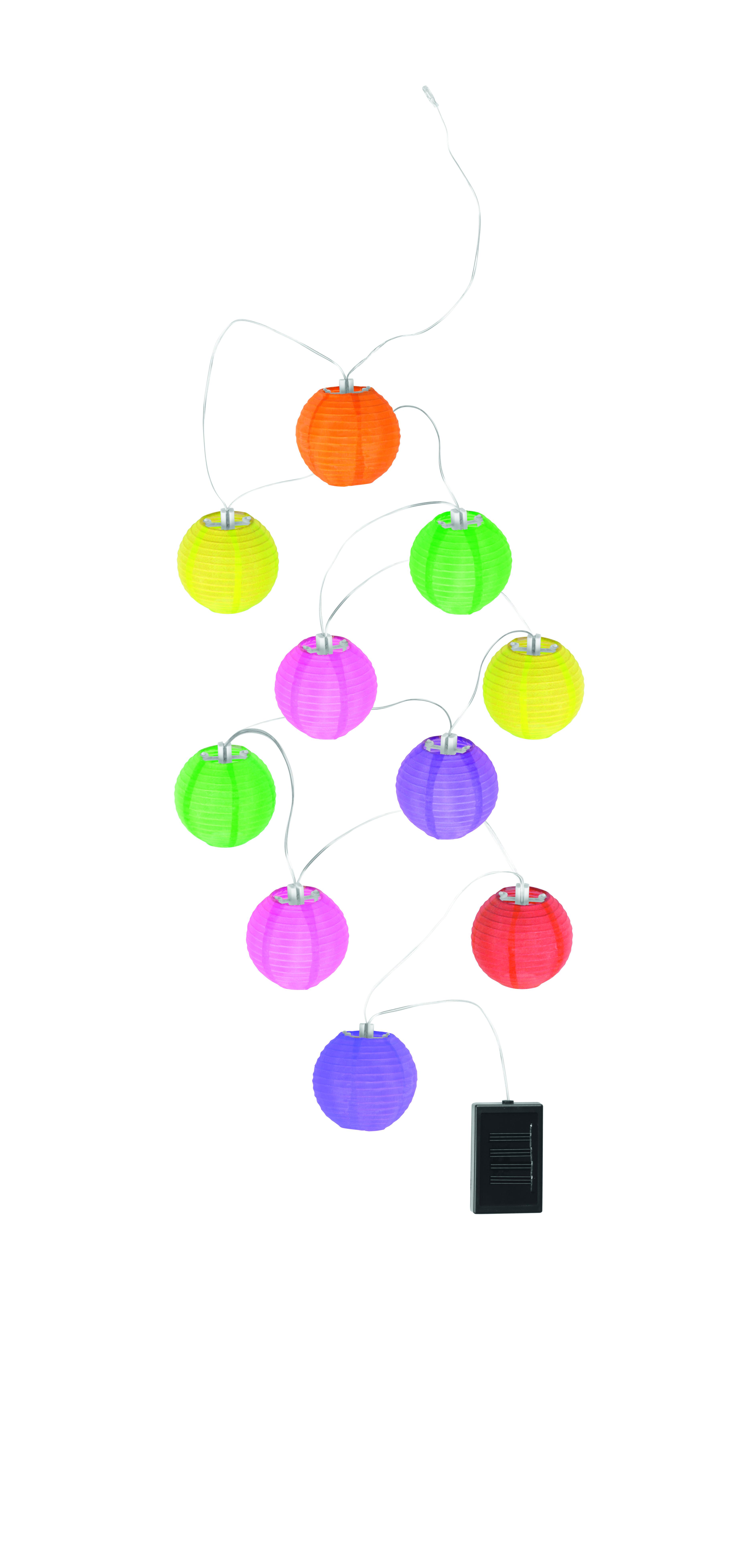 Globo LED-Solarleuchte SOLAR 10-flammig in Farbe Multicolor