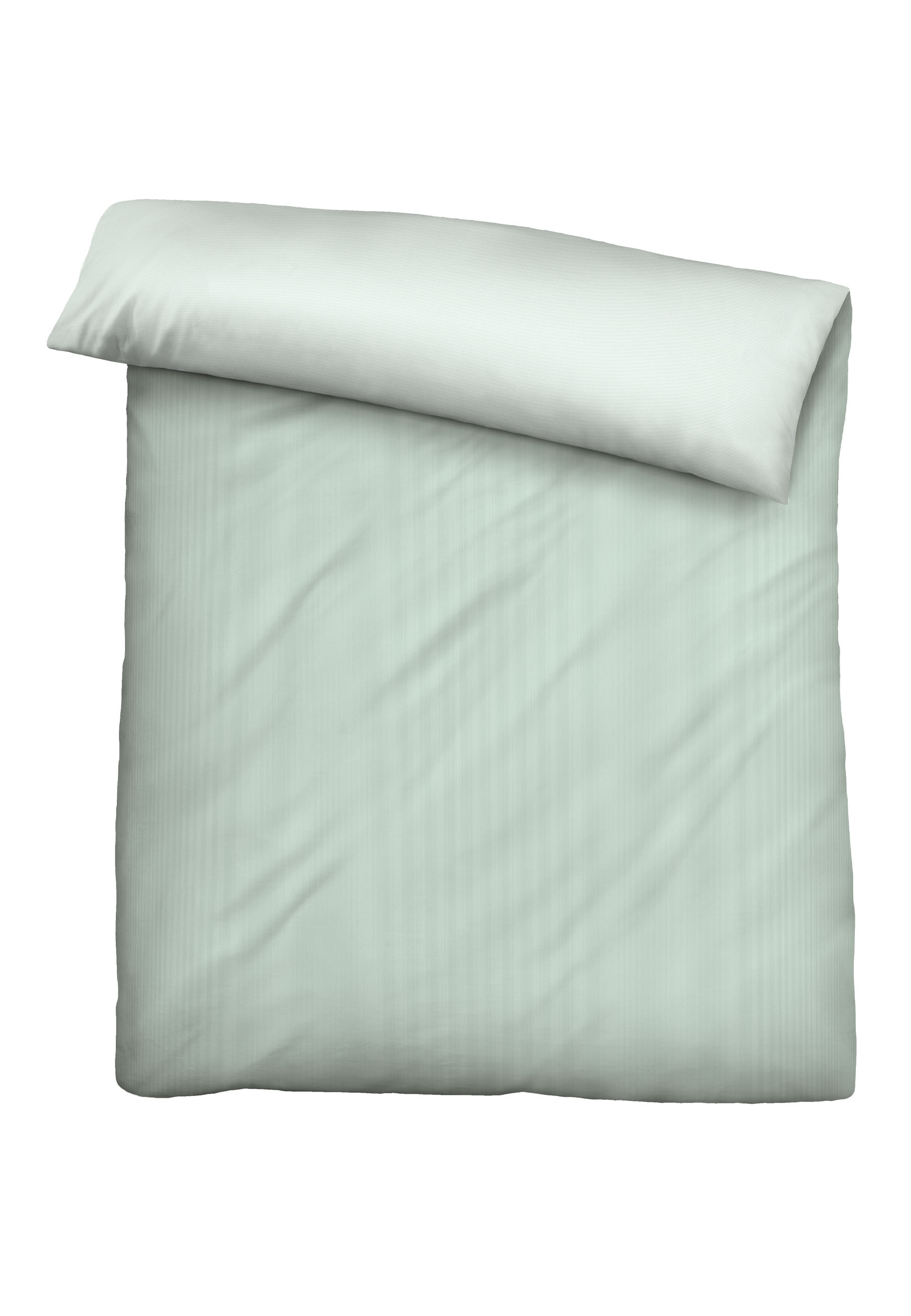 Biberna SATIN-Bettwäsche ca. 155x220cm in Farbe Salbei, Kissen, Dekoration für Zuhause, Decke