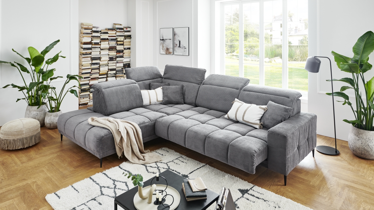 Iwaniccy Rundecke LIVORNO ca. 317x234cm in Stoff Hydra dunkelgrau