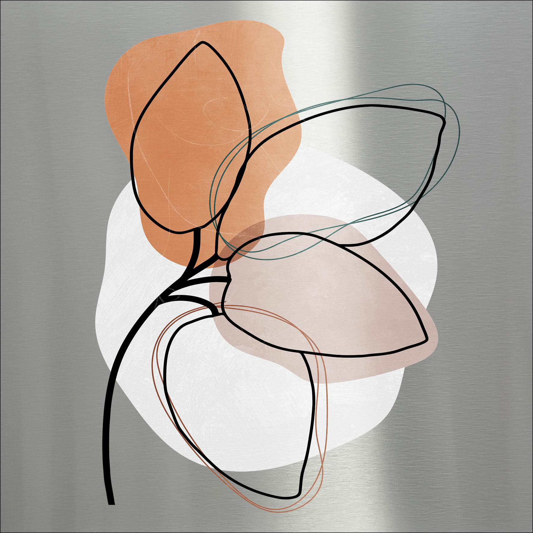 ProArt Alu-Art 50x50cm Line Art Leaves II